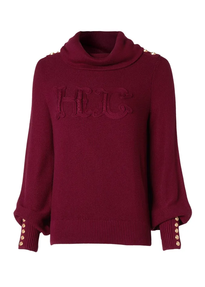 Holland Cooper Daisy Roll Neck Knit Wine Women Knitwear Holland Cooper Daisy Roll Neck Knit Wine Women Knitwear