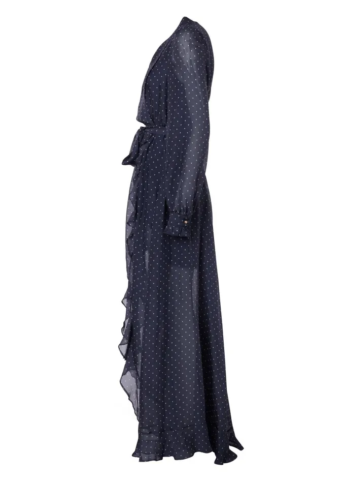 Holland Cooper Ellisa Maxi Dress Navy Polka Dot Women Dresses