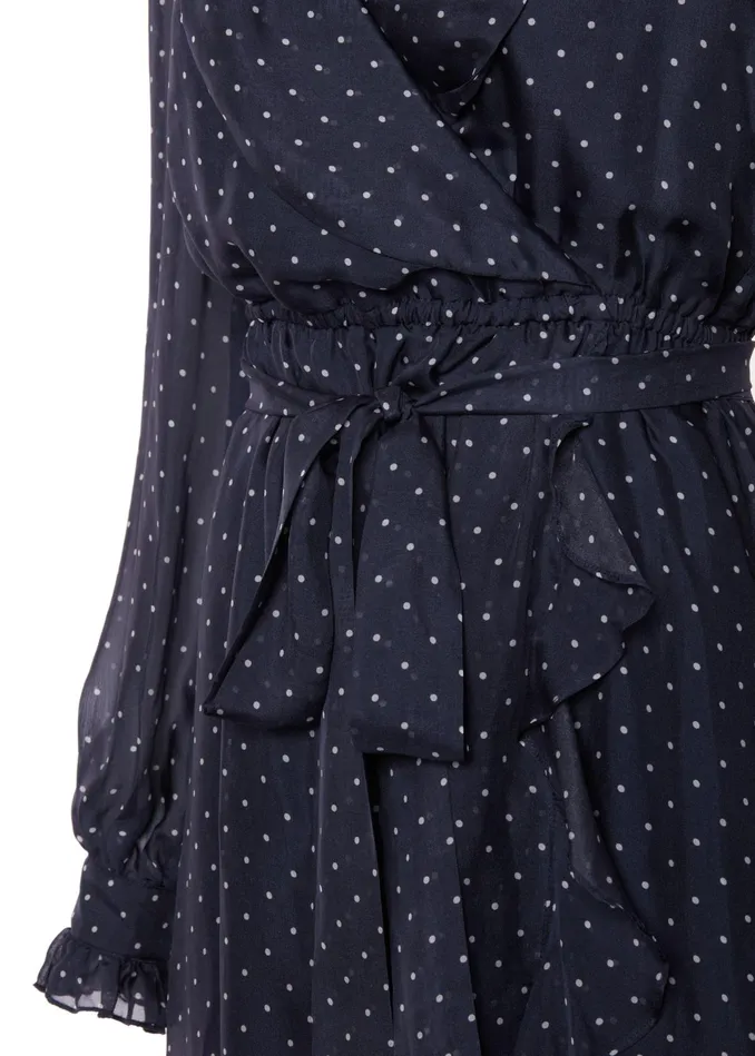 Holland Cooper Ellisa Maxi Dress Navy Polka Dot Women Dresses