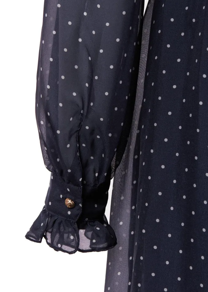 Holland Cooper Ellisa Maxi Dress Navy Polka Dot Women Dresses