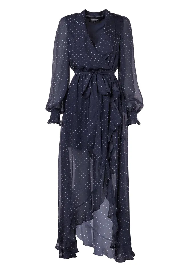 Holland Cooper Ellisa Maxi Dress Navy Polka Dot Women Dresses