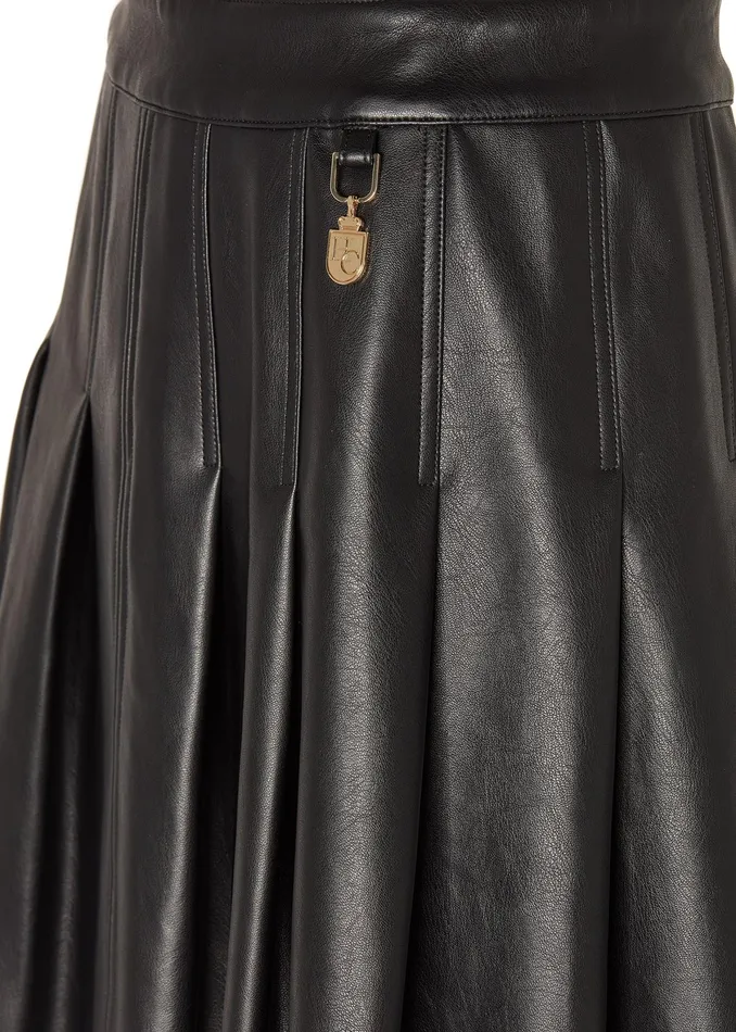 Holland Cooper Faux Leather Pleated Mini Skirt Women Skirts Holland Cooper Faux Leather Pleated Mini Skirt Women Skirts