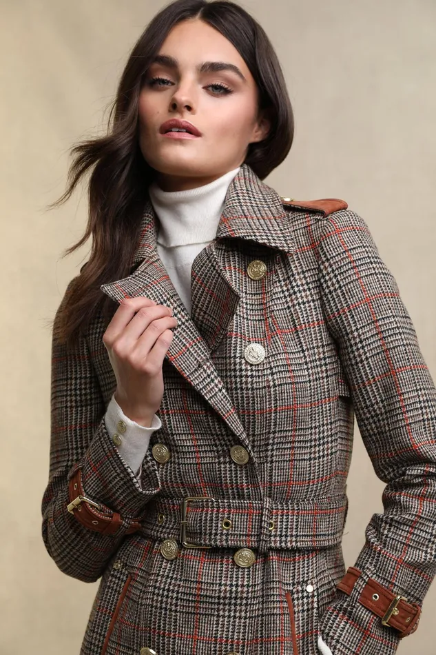 Holland Cooper Full Length Marlborough Trench Coat Orange Windsor Women Trench Coats