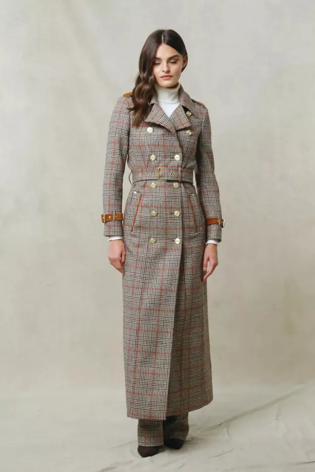 Holland Cooper Full Length Marlborough Trench Coat Orange Windsor Women Trench Coats