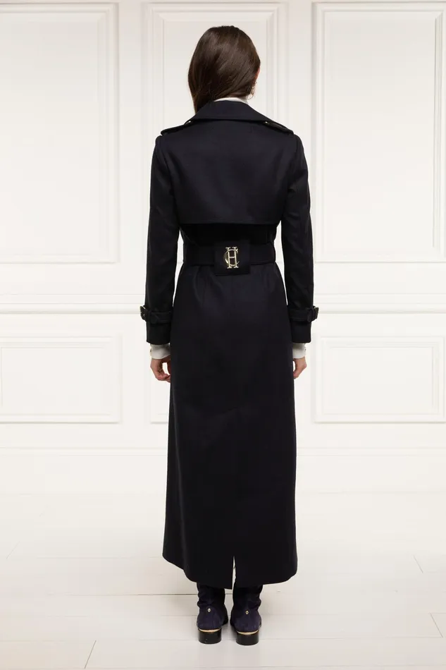 Holland Cooper Full Length Marlborough Trench Coat Soft Navy Women Tailoring