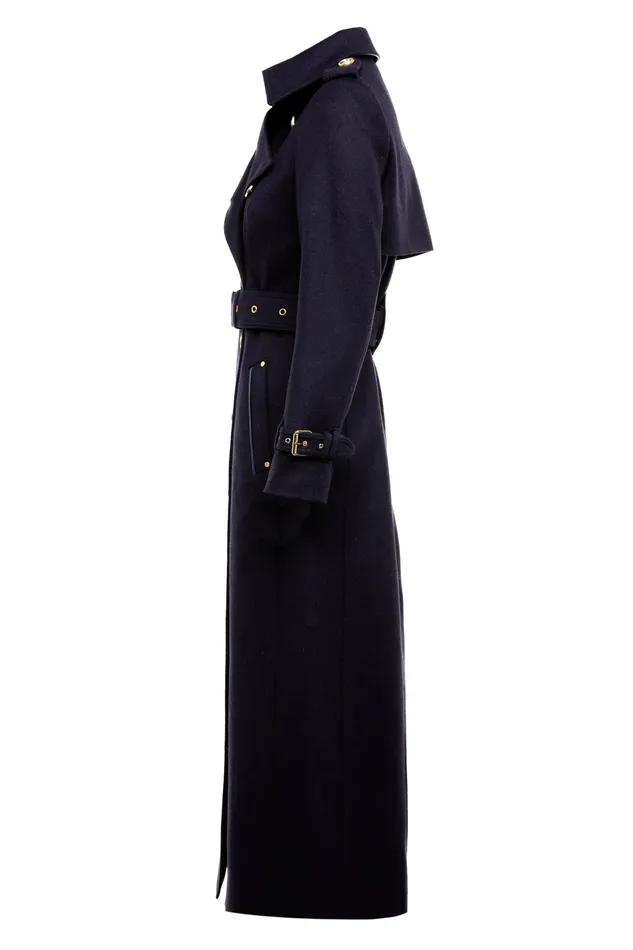 Holland Cooper Full Length Marlborough Trench Coat Soft Navy Women Tailoring