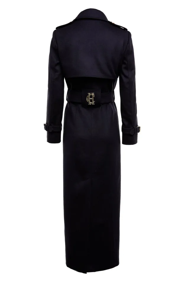 Holland Cooper Full Length Marlborough Trench Coat Soft Navy Women Tailoring