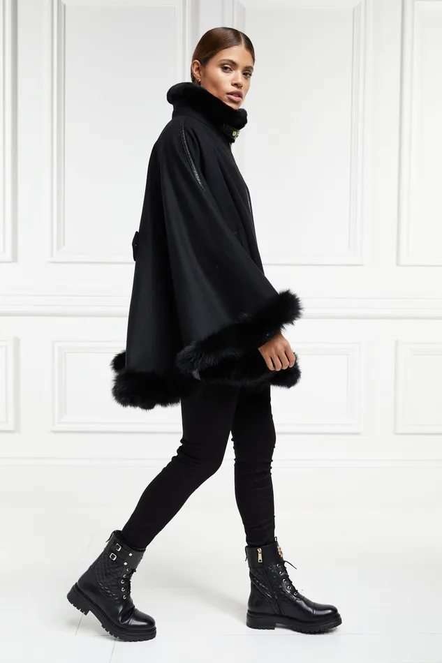 Holland Cooper Gold Label Chiltern Cape Soft Black Women Capes