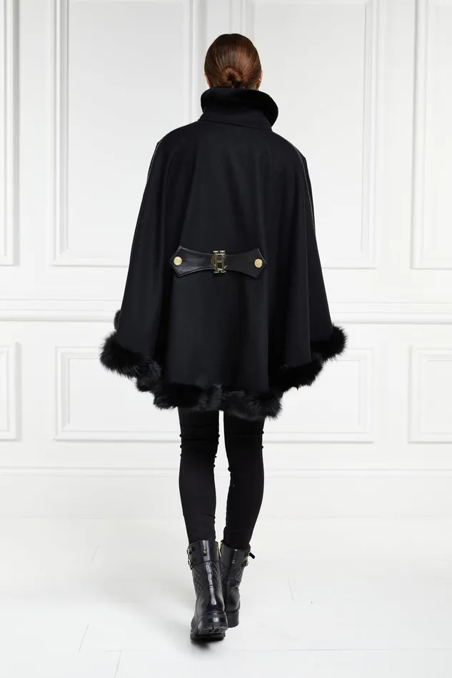 Holland Cooper Gold Label Chiltern Cape Soft Black Women Capes