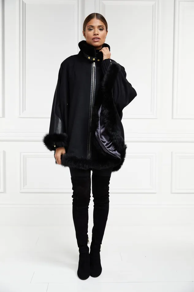 Holland Cooper Gold Label Chiltern Cape Soft Black Women Capes