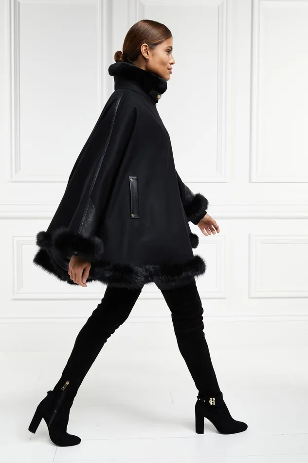 Holland Cooper Gold Label Chiltern Cape Soft Black Women Capes