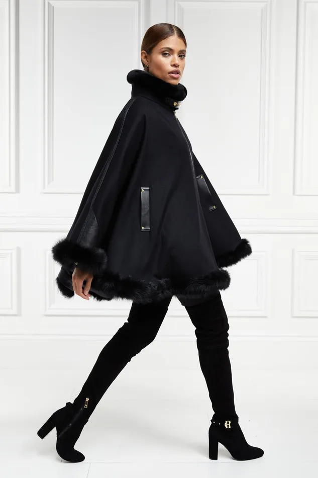 Holland Cooper Gold Label Chiltern Cape Soft Black Women Capes