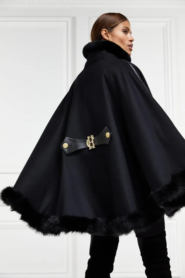 Holland Cooper Gold Label Chiltern Cape Soft Black Women Capes