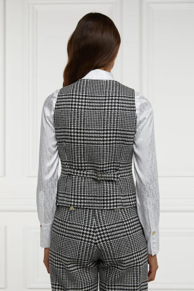 Holland Cooper Hampton Waistcoat Large Scale Prince Of Wales Mono Women Waistcoats