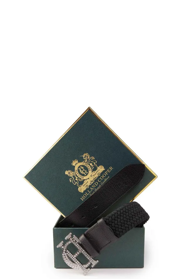 Holland Cooper HC Heritage Belt Black Crystal Women Belts