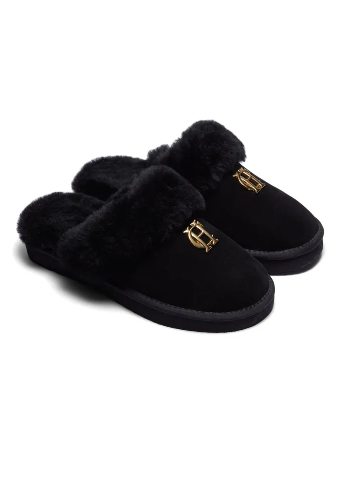 Holland Cooper HC Shearling Slipper Black Women Slippers