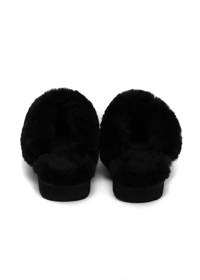 Holland Cooper HC Shearling Slipper Black Women Slippers
