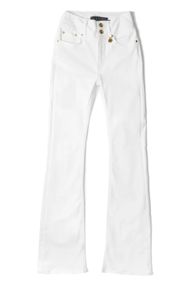 Holland Cooper High Rise Flared Jean White Women Jeans