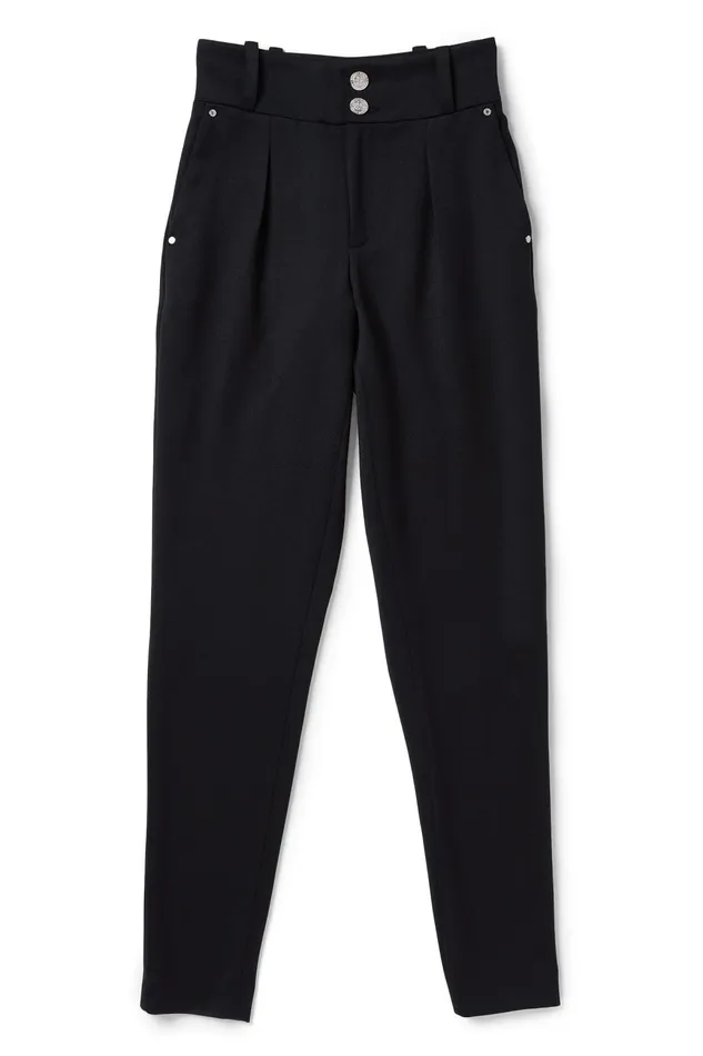 Holland Cooper High Waisted Peg Trouser Black Barathea Silver Women Tailoring Holland Cooper High Waisted Peg Trouser Black Barathea Silver Women Tailoring