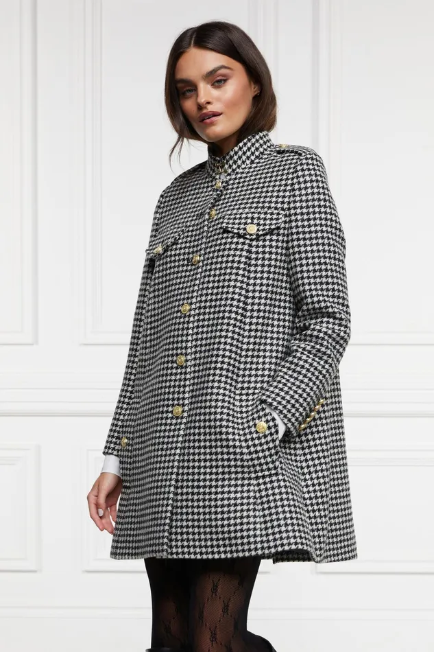 Holland Cooper Highbury Cape Coat Houndstooth Women Tailoring
