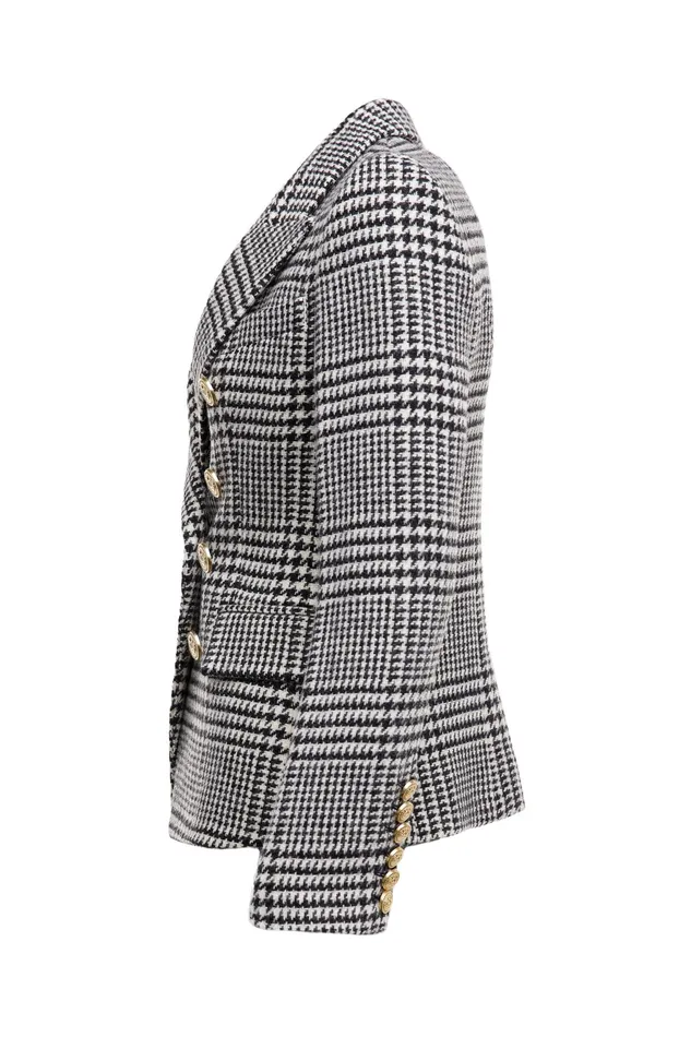Holland Cooper Knightsbridge Blazer Large Scale Prince Of Wales Mono Women Tailoring