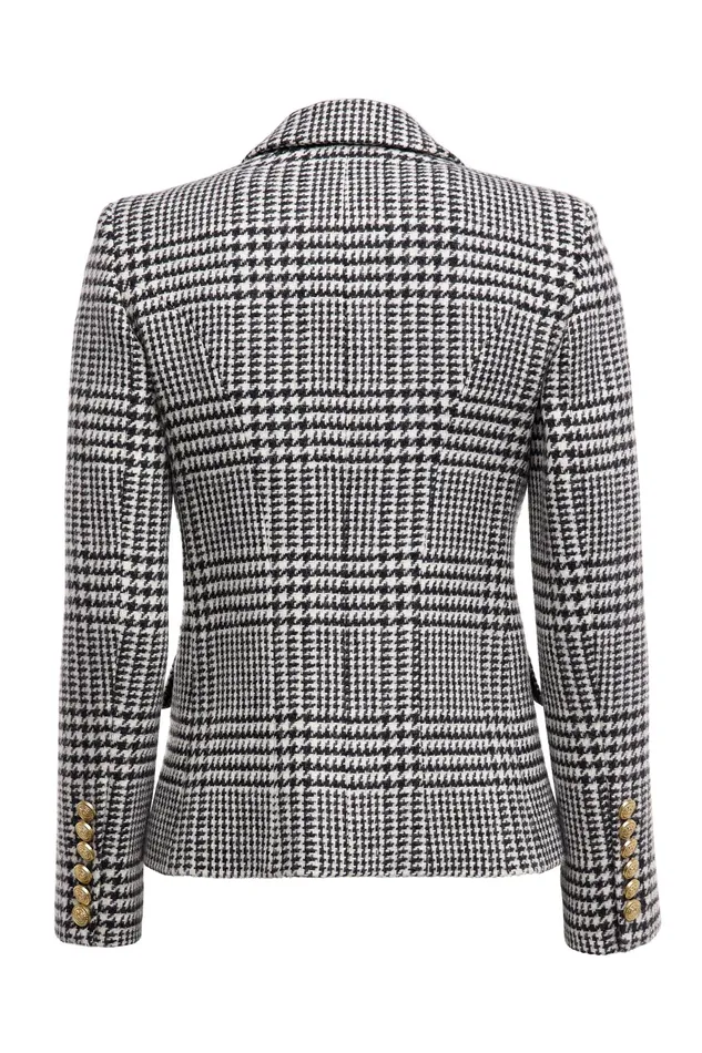 Holland Cooper Knightsbridge Blazer Large Scale Prince Of Wales Mono Women Tailoring