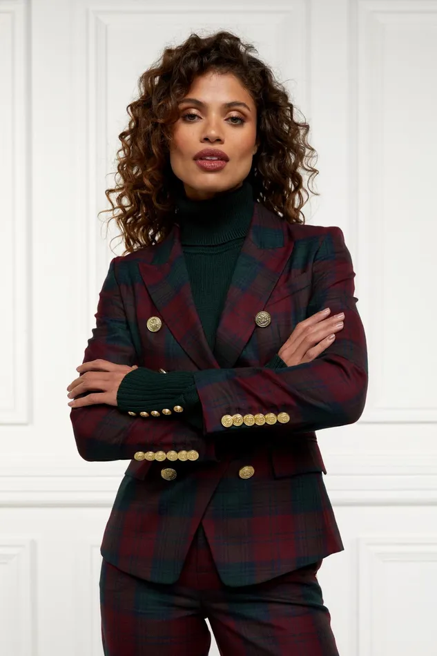 Holland Cooper Knightsbridge Blazer Mulberry Tartan Women Blazers
