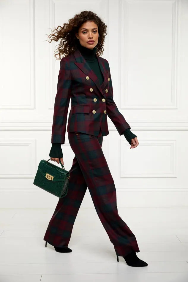Holland Cooper Knightsbridge Blazer Mulberry Tartan Women Blazers