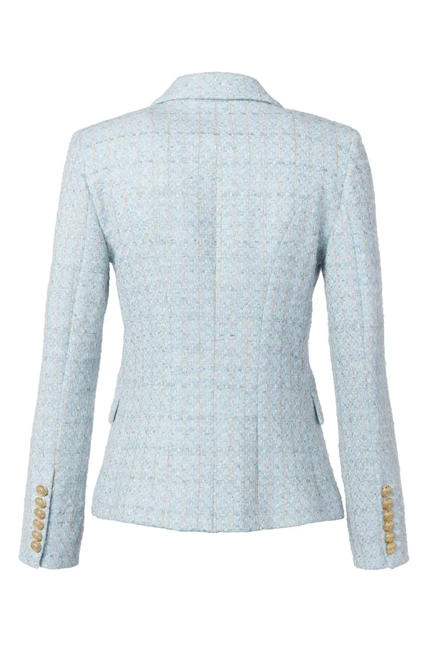 Holland Cooper Knightsbridge Blazer Sky Blue Boucle Women Blazers