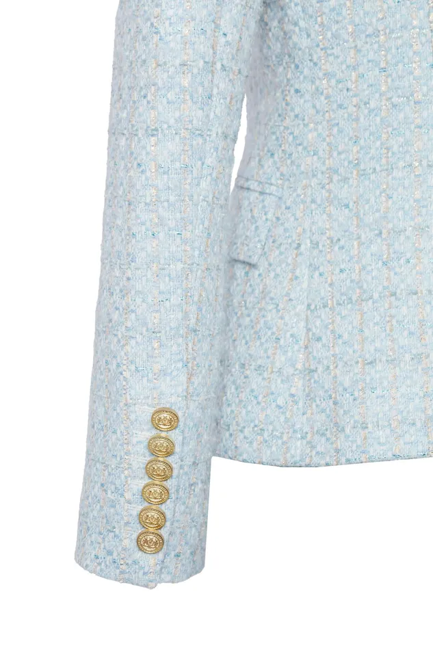 Holland Cooper Knightsbridge Blazer Sky Blue Boucle Women Blazers