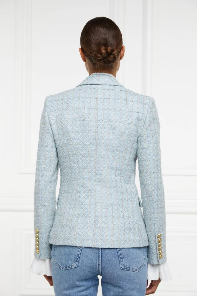 Holland Cooper Knightsbridge Blazer Sky Blue Boucle Women Blazers