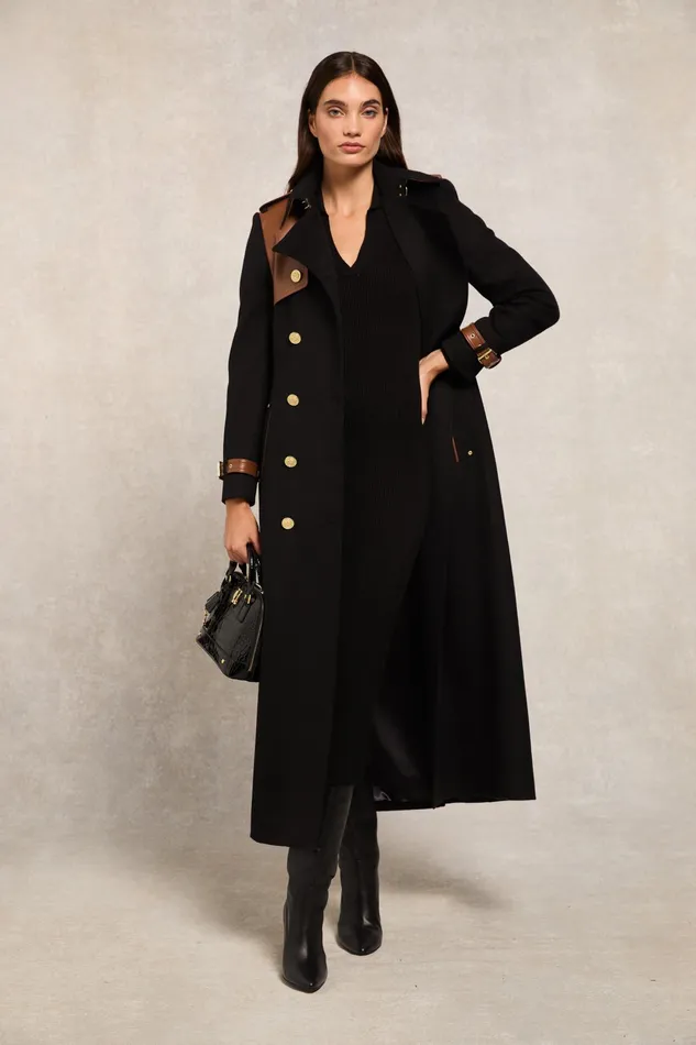 Holland Cooper Knitted Shirt Dress Black Women Dresses