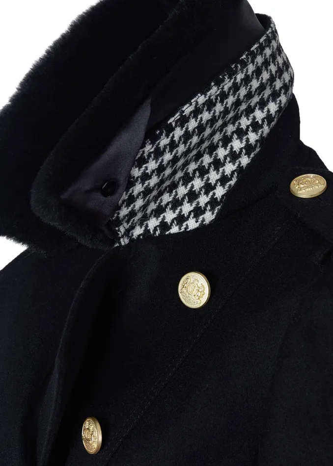 Holland Cooper Marlborough Shearling Trench Coat Soft Black Women Tailoring