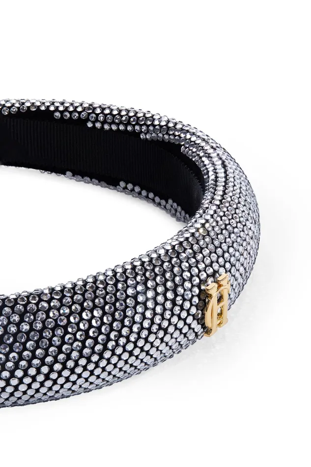 Holland Cooper Narrow Headband Silver Crystal Women Hats and Headbands Holland Cooper Narrow Headband Silver Crystal Women Hats and Headbands