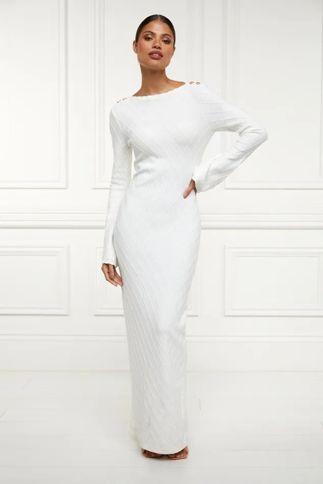 Holland Cooper Olive Maxi Dress White Women Dresses