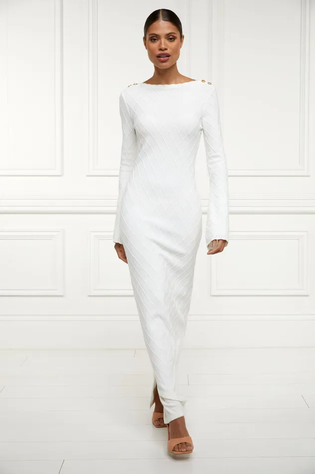 Holland Cooper Olive Maxi Dress White Women Dresses