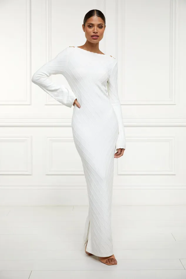 Holland Cooper Olive Maxi Dress White Women Dresses