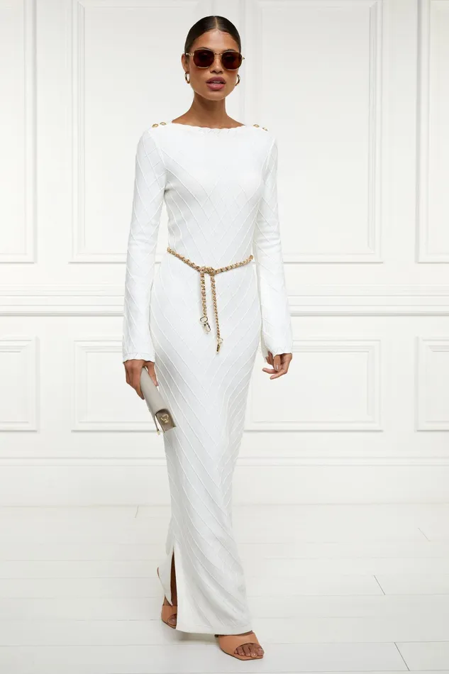 Holland Cooper Olive Maxi Dress White Women Dresses