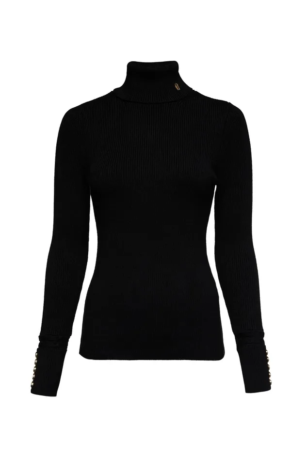 Holland Cooper Painswick Roll Neck Black Women Knitwear Holland Cooper Painswick Roll Neck Black Women Knitwear
