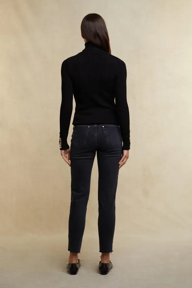Holland Cooper Painswick Roll Neck Black Women Knitwear Holland Cooper Painswick Roll Neck Black Women Knitwear