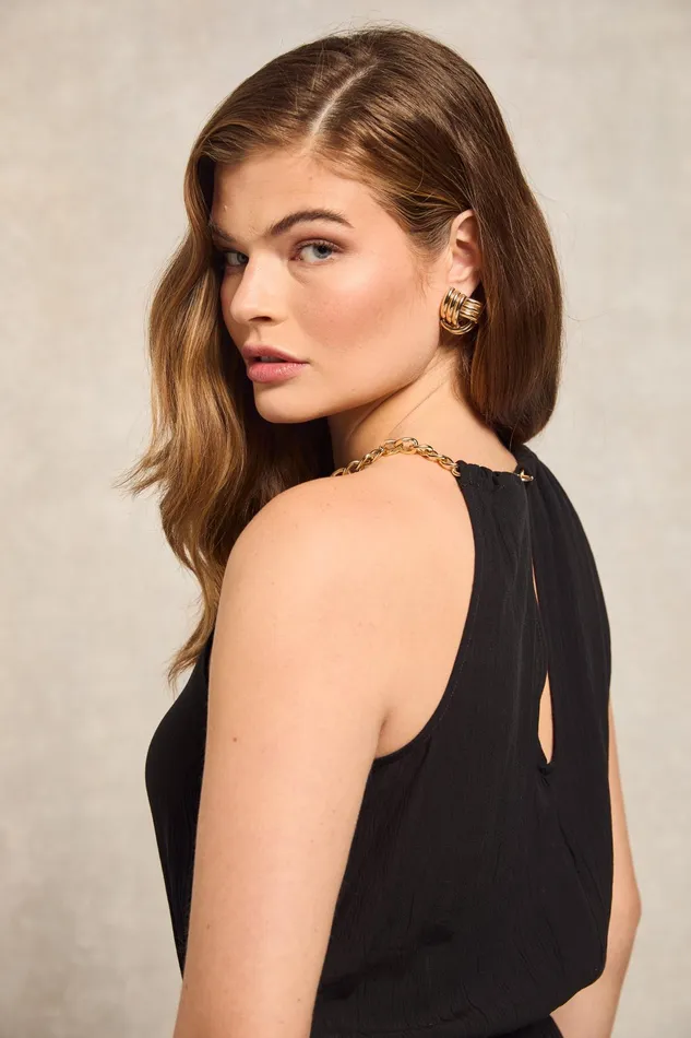 Holland Cooper Paloma Maxi Dress Black Women Dresses