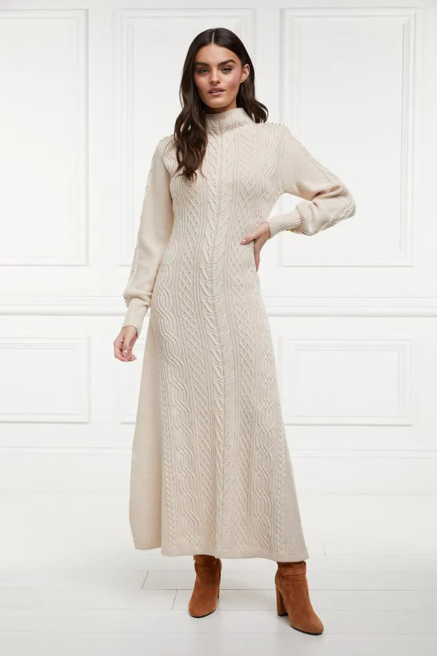 Holland Cooper Rachel Maxi Dress Oatmeal Women Dresses
