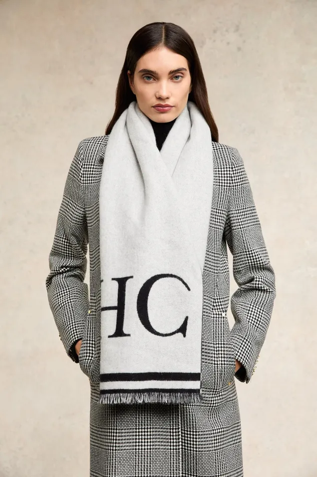 Holland Cooper Regency Monogram Scarf Black White Women Scarves Holland Cooper Regency Monogram Scarf Black White Women Scarves