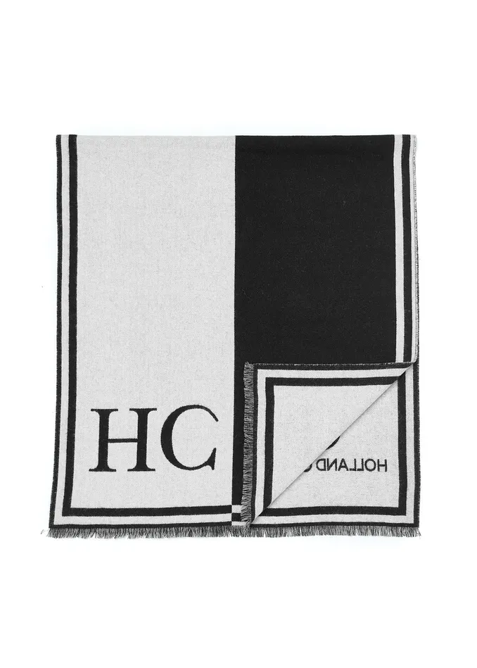 Holland Cooper Regency Monogram Scarf Black White Women Scarves Holland Cooper Regency Monogram Scarf Black White Women Scarves