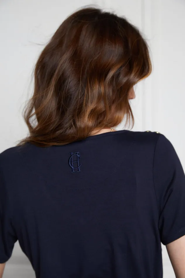 Holland Cooper Relax Fit VNeck Tee Navy Women Tops Holland Cooper Relax Fit VNeck Tee Navy Women Tops