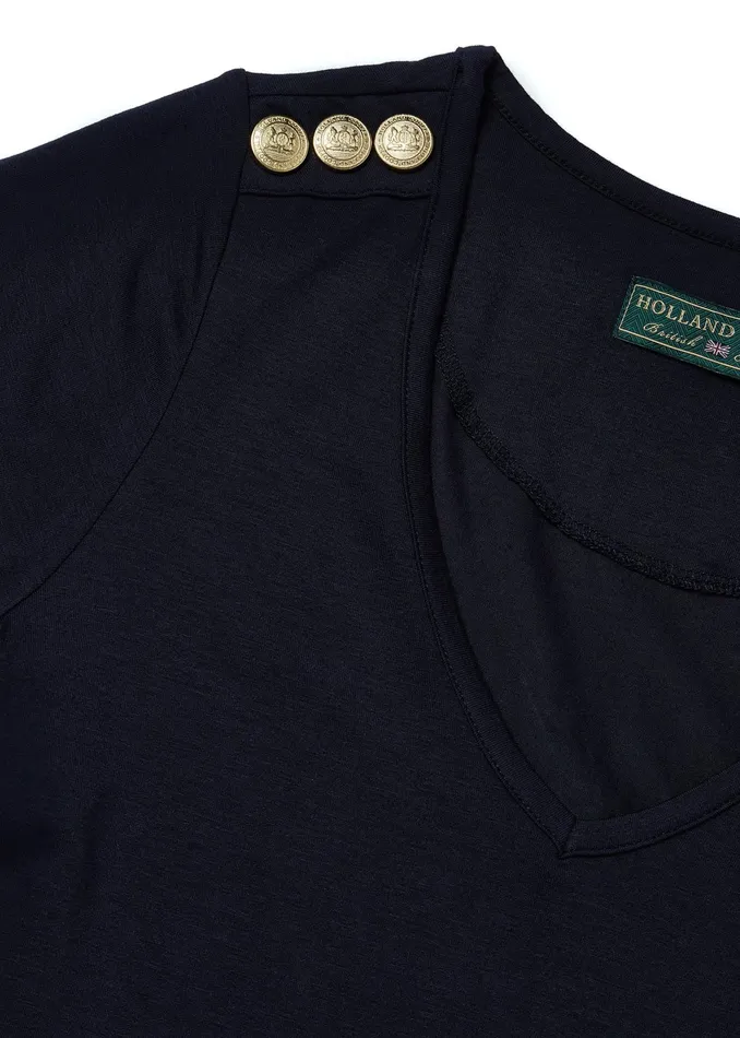 Holland Cooper Relax Fit VNeck Tee Navy Women Tops Holland Cooper Relax Fit VNeck Tee Navy Women Tops
