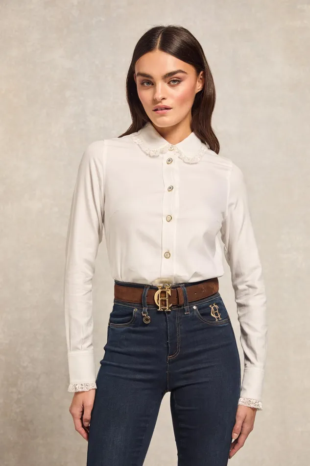 Holland Cooper Rose Shirt White Women Shirts and Blouses Holland Cooper Rose Shirt White Women Shirts and Blouses