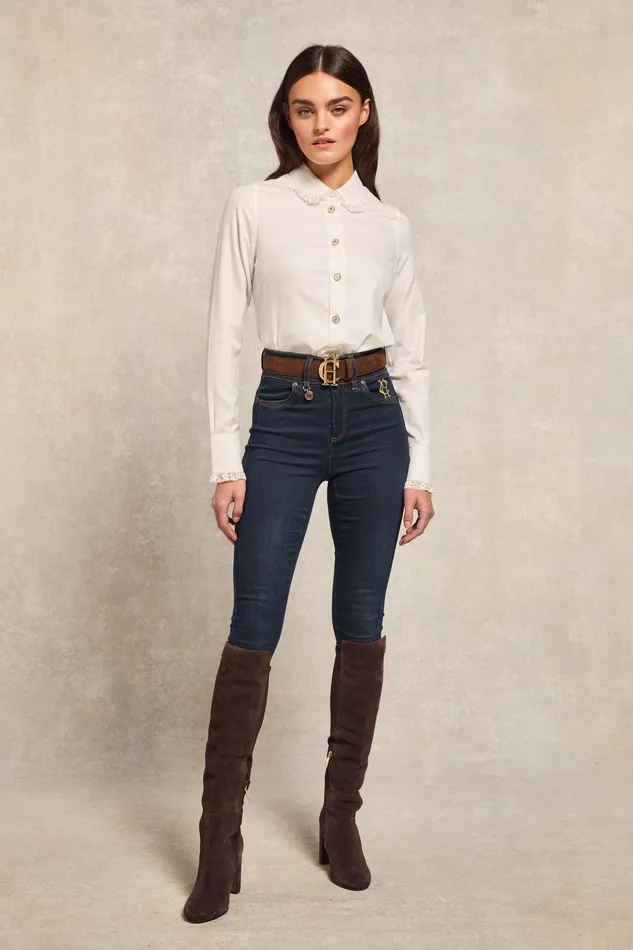 Holland Cooper Rose Shirt White Women Shirts and Blouses Holland Cooper Rose Shirt White Women Shirts and Blouses