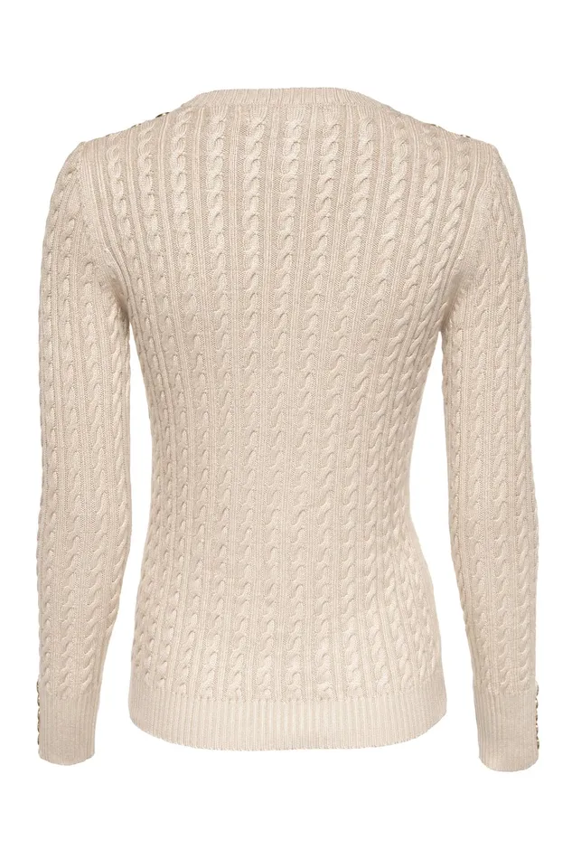 Holland Cooper Seattle Cable Crew Knit Oatmeal Women Knitwear