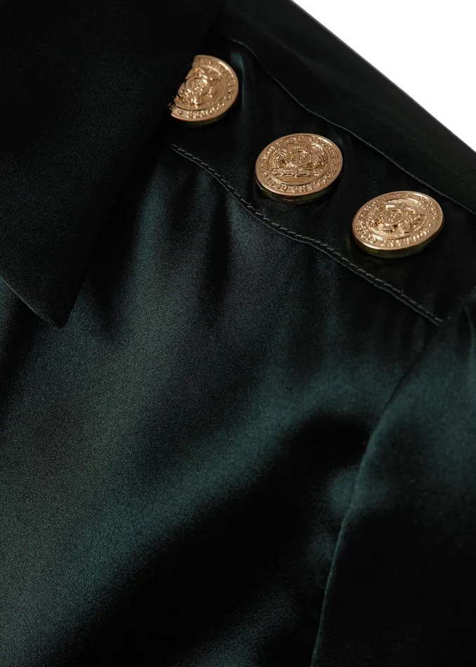 Holland Cooper Silk VNeck Blouse Emerald Women Shirts and Blouses Holland Cooper Silk VNeck Blouse Emerald Women Shirts and Blouses